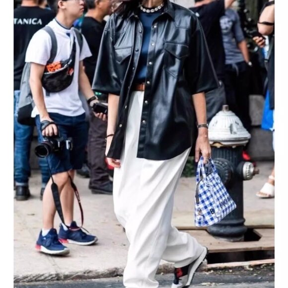 NWT IRO Moha Leather Overshirt Jacket Black Noir French - Picture 11 of 14